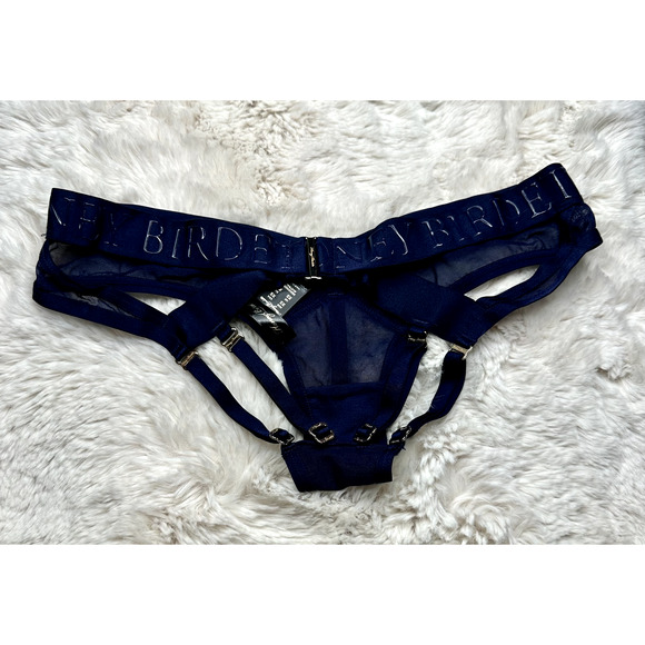 RARE🔥 Honey Birdette ELVIS 💙 Navy Blue Backless Cheeky Brief XSmall - Picture 3 of 4